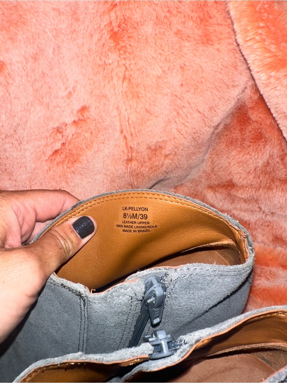 NWOB Lucky Brand Pellyon Heeled Bootie- In Open Grey $139 MSRP - Picture 12 of 16